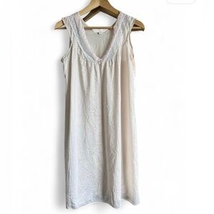 Vintage Women’s Striped Lace Pink Feminine Nightgown Sleepwear Dress M